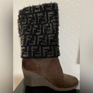 Fendi Brown Suede Boots size 7. ORIGINALS